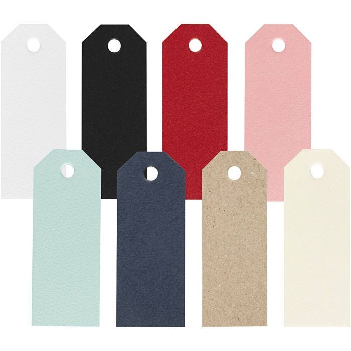 Étiquettes en carton, dim. 3x8 cm, 220 gr, 16x20 pièces/ 1 Pq.