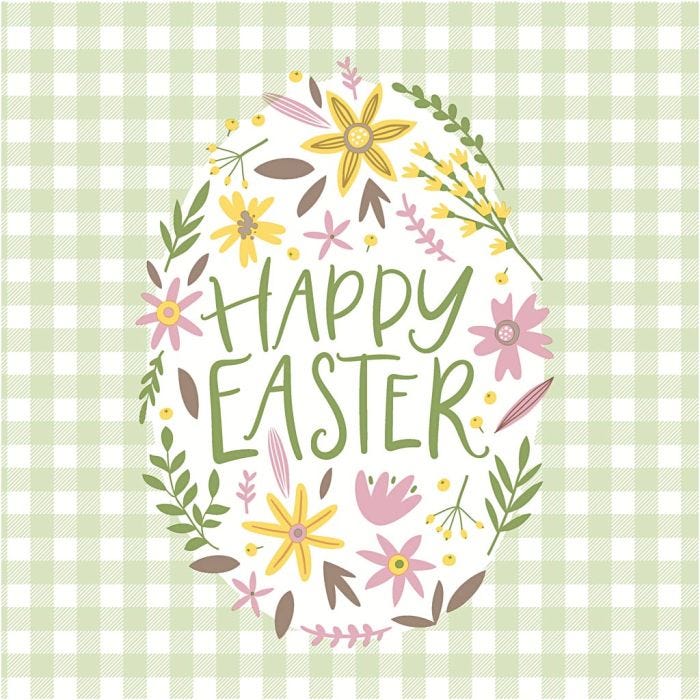 Serviettes de table, Happy Easter, dim. 33x33 cm, 20 pièces/ 1 Pq.