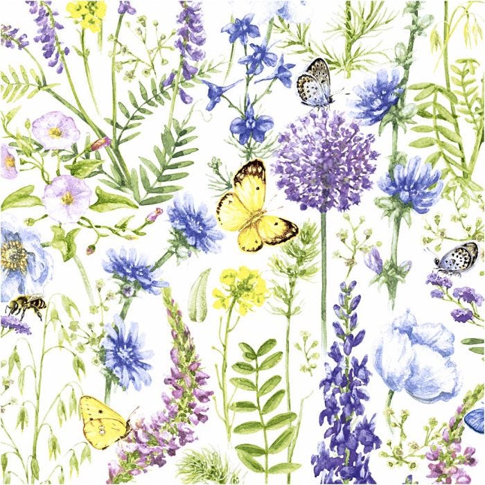 Serviettes de table, Printemps, dim. 33x33 cm, 20 pièces/ 1 Pq.