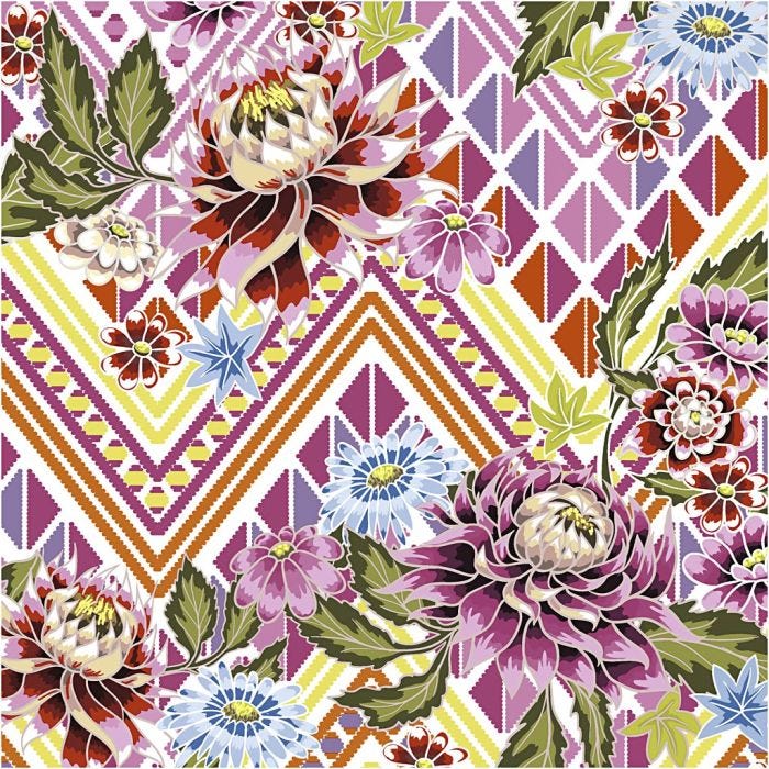 Serviettes de table, fleurs, dim. 33x33 cm, 20 pièces/ 1 Pq.