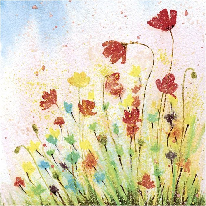 Serviettes de table, coquelicot, dim. 33x33 cm, 20 pièces/ 1 Pq.
