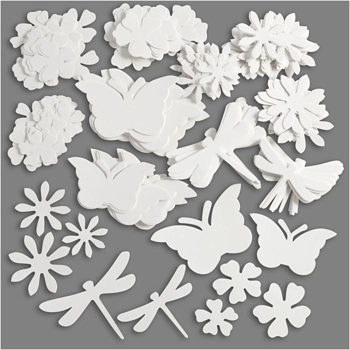 Figurines estivales, dim. 4,5-12 cm, 240 gr, blanc, 362 pièces/ 1 Pq.