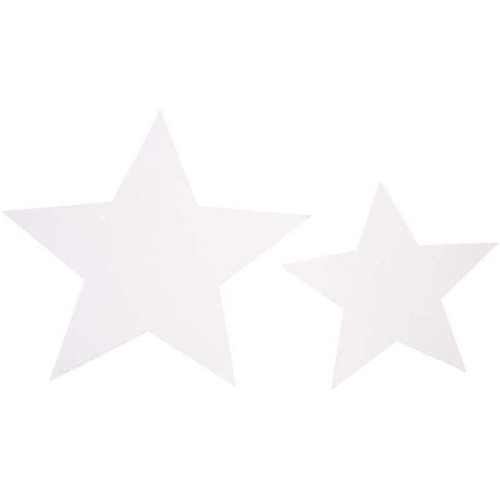 Etoiles, dim. 7,3+10 cm, 240 gr, blanc, 40 pièces/ 1 Pq.