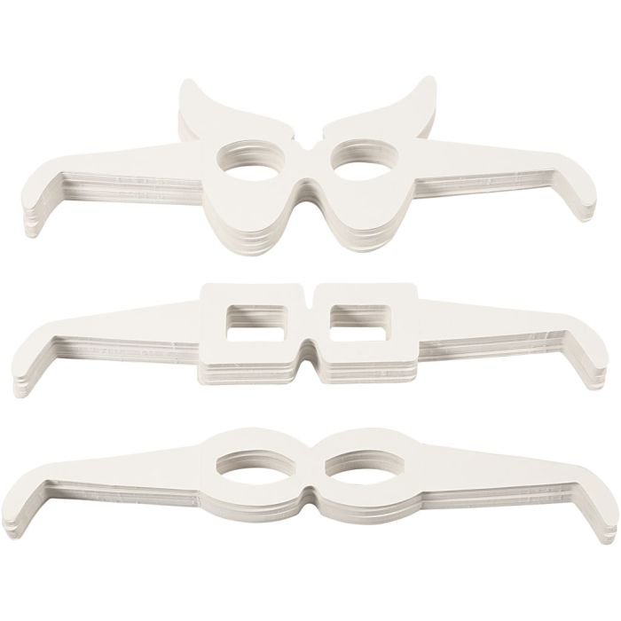 Lunettes, H : 4,5-10 cm, L : 32 cm, blanc, 160 pièces/ 1 Pq.