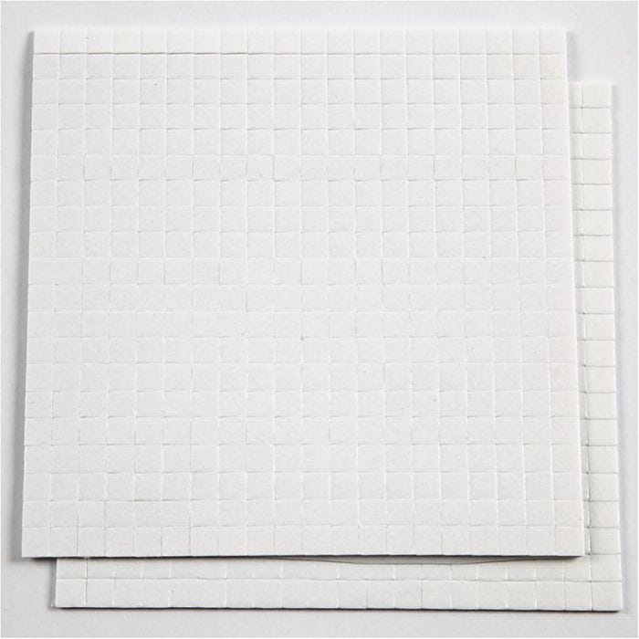 Coussinets 3D, dim. 5x5 mm, ép. 1 mm, blanc, 2x400 pièce, 2 flles/ 1 Pq.