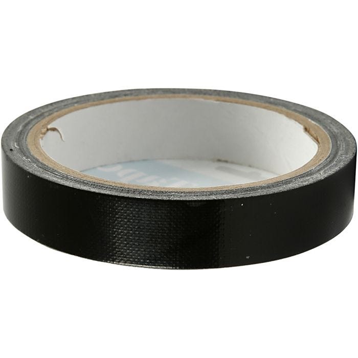 Duct tape, L : 19 mm, noir, 25 m/ 1 rouleau