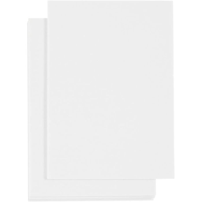 Coussinets 3D en caoutchouc mousse, A6, feuille 105x148 mm, ép. 2 mm, blanc, 5 flles/ 1 Pq.