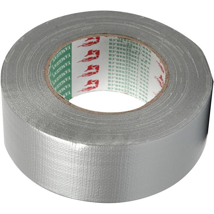 Duct tape, L : 50 mm, argent, 50 m/ 1 rouleau