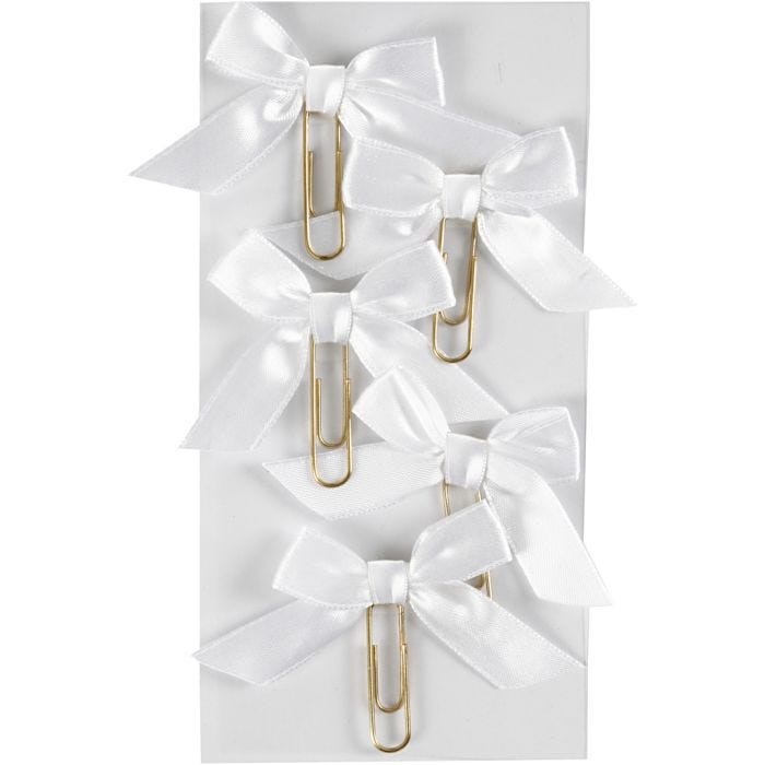 Trombones métalliques, dim. 40x70 mm, blanc, 5 pièces/ 1 Pq.