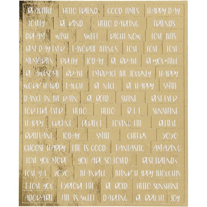 Autocollants, feuille 10x11,5 cm, or, 4 pièces/ 1 Pq.