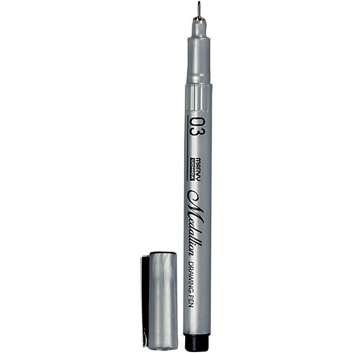 Fine-liner Medallion, trait 0,3 mm, noir, 1 pièce