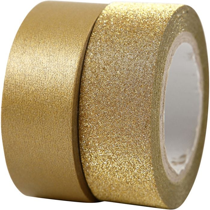 Ruban adhésif design, L : 15 mm, or, 2 rouleau/ 1 Pq.