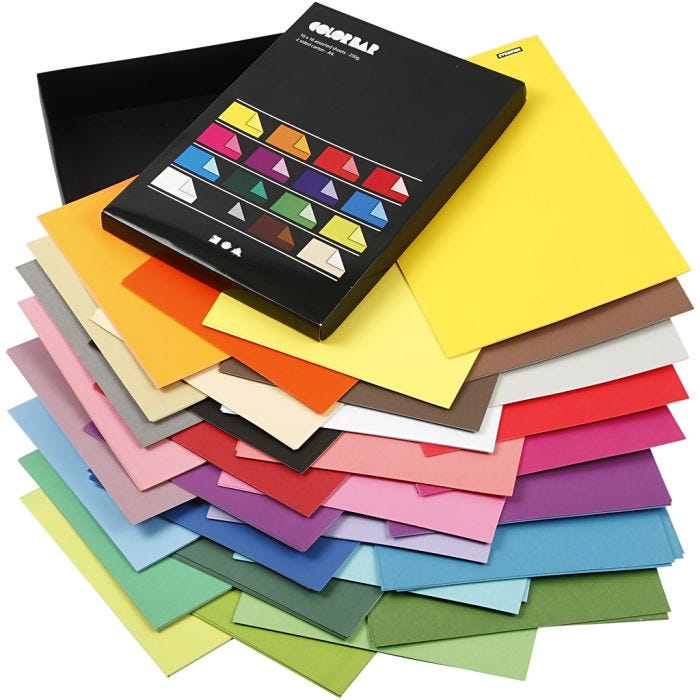 Papier Color Bar, A4, feuille 210x297 mm, 100 gr, ass. de couleurs, 16x10 flles/ 1 Pq.