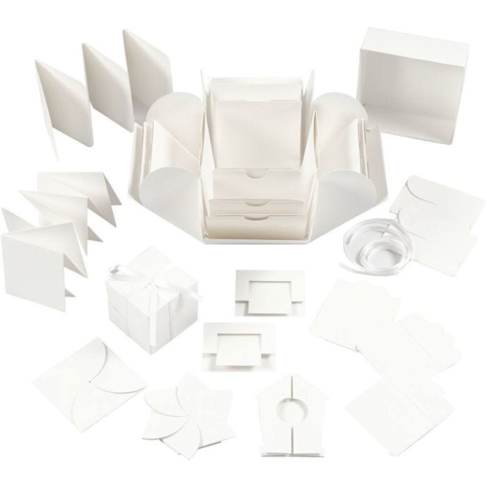 Explosion box, afm 7x7x7,5+12x12x12 cm, off-white, 1 stuk