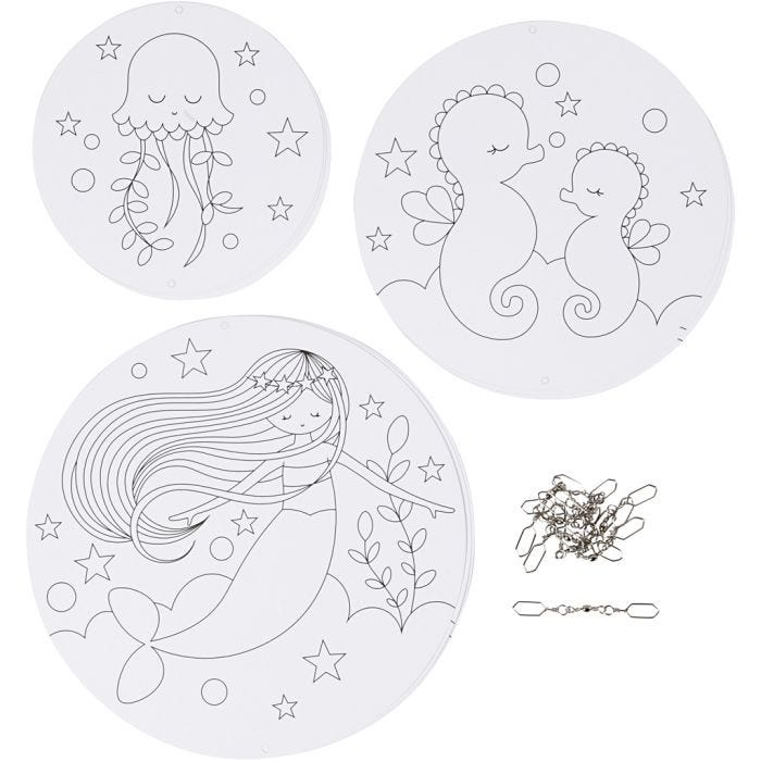 Décorations pour mobile avec motifs, d 12+15+18 cm, 300 gr, 3 set/ 1 Pq.