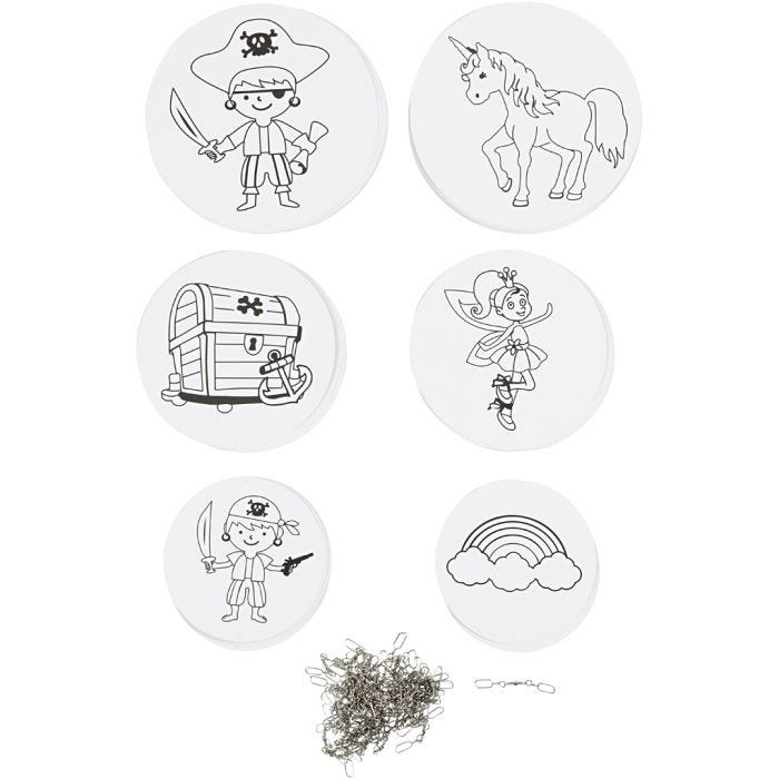 Décorations pour mobile avec motifs, d 12+15+18 cm, 300 gr, blanc, 20 set/ 1 Pq.