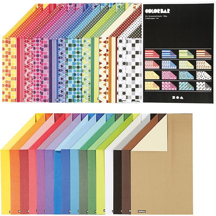 Papier Cartonné Color Bar, A4, feuille 210x297 mm, 250 gr, ass. de couleurs, 32x10 flles/ 1 Pq.