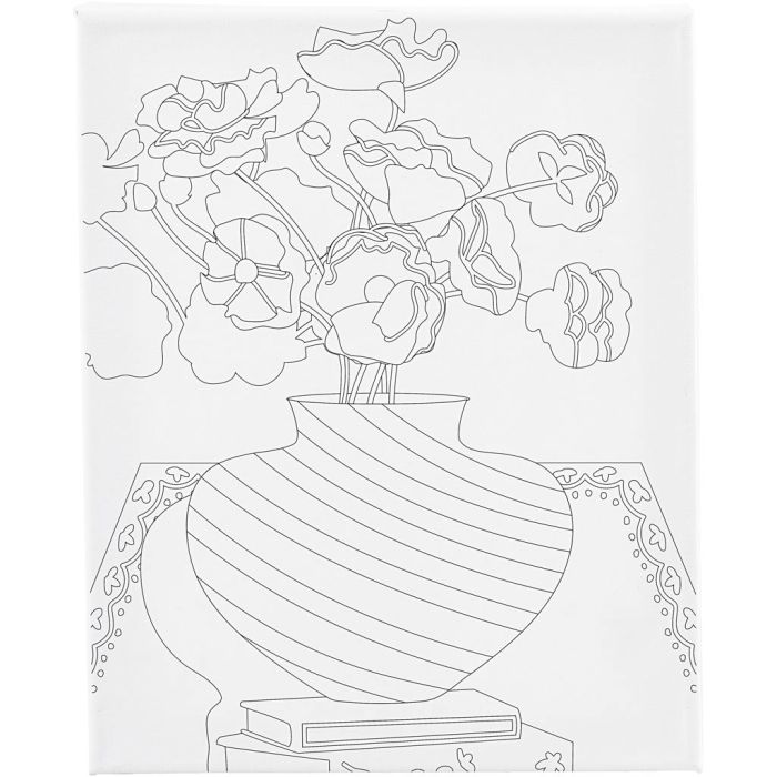 Toile de peintre imprimée, Bouquet dans un vase, P: 1,6 cm, dim. 24x30 cm, 360 gr, 1 pièce