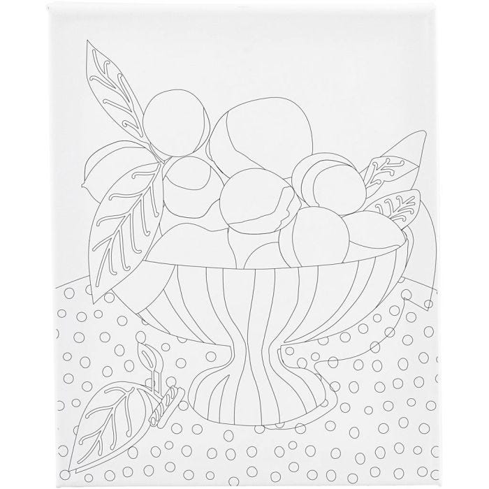 Toile de peintre imprimée, Bol de fruits, P: 1,6 cm, dim. 24x30 cm, 360 gr, 1 pièce