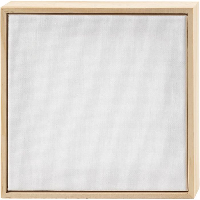 Gespannen canvas met lijst, afm 15,8x15,8 cm, 280 gr, wit, 1 stuk