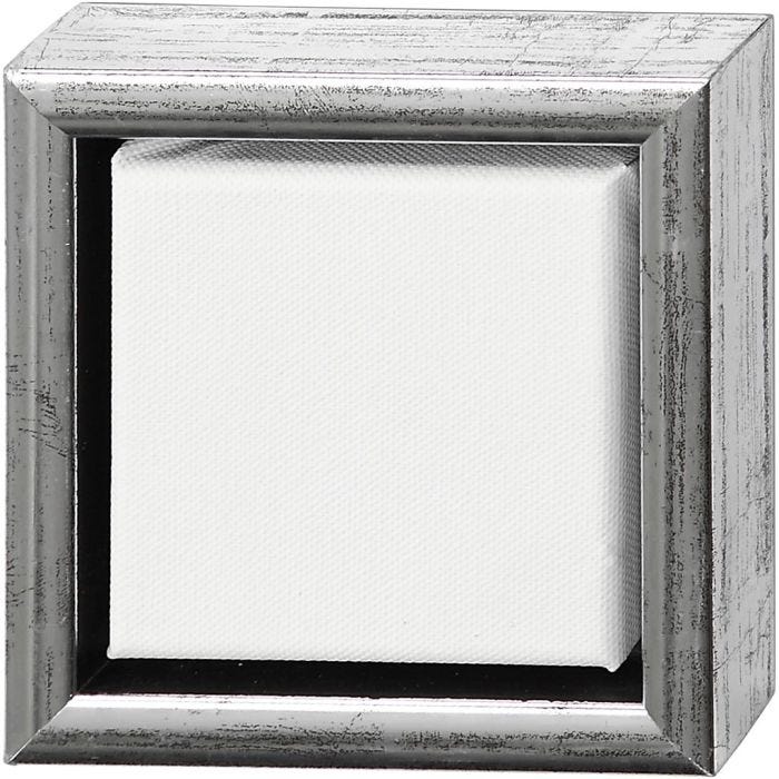 Entoile avec Cadre en Bois, dim. 10x10 cm, 360 gr, blanc, 6 pièces/ 1 Pq.