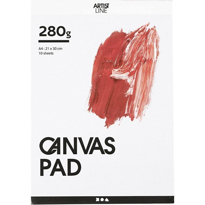 Bloc de papier Canvas, A4, feuille 210x297 mm, 280 gr, blanc, 10 flles/ 1 pièce