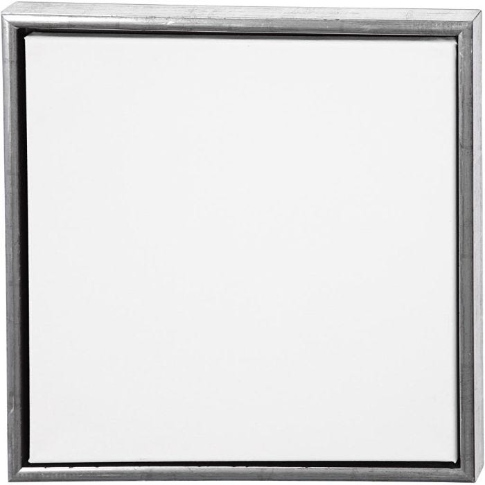 Entoile avec Cadre en Bois, dim. 40x40 cm, 360 gr, argent antique, blanc, 1 pièce