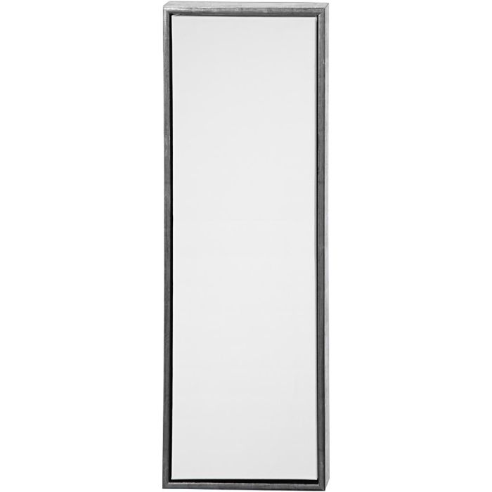 Entoile avec Cadre en Bois, dim. 30x90 cm, 360 gr, argent antique, blanc, 1 pièce