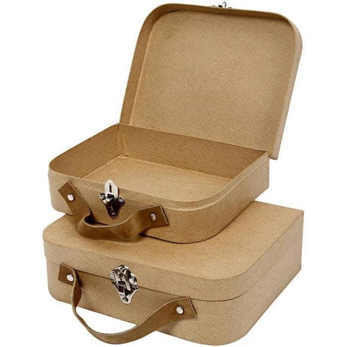 Valises, dim. 25,5x20x8+22,5x18x6,5 cm, 2 pièces/ 1 set