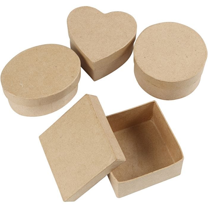 Boîtes moyennes, H : 5 cm, d 10-12 cm, 4 pièces/ 1 Pq.