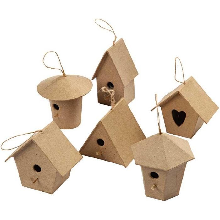 Mini-Nichoirs, H : 7 cm, 6 pièces/ 1 Pq.