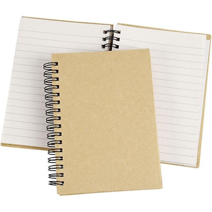 Carnet à spirales, A6, feuille 105x148 mm, 60 gr, brun, 1 pièce