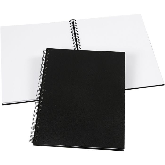 Cahier à spirales, dim. 23x30,5 cm, 120 gr, noir, 1 pièce