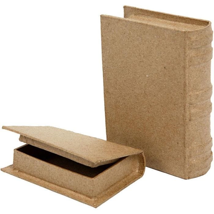 Boîtes livres, dim. 8x11,5x2,5 cm, 2 pièces/ 1 set