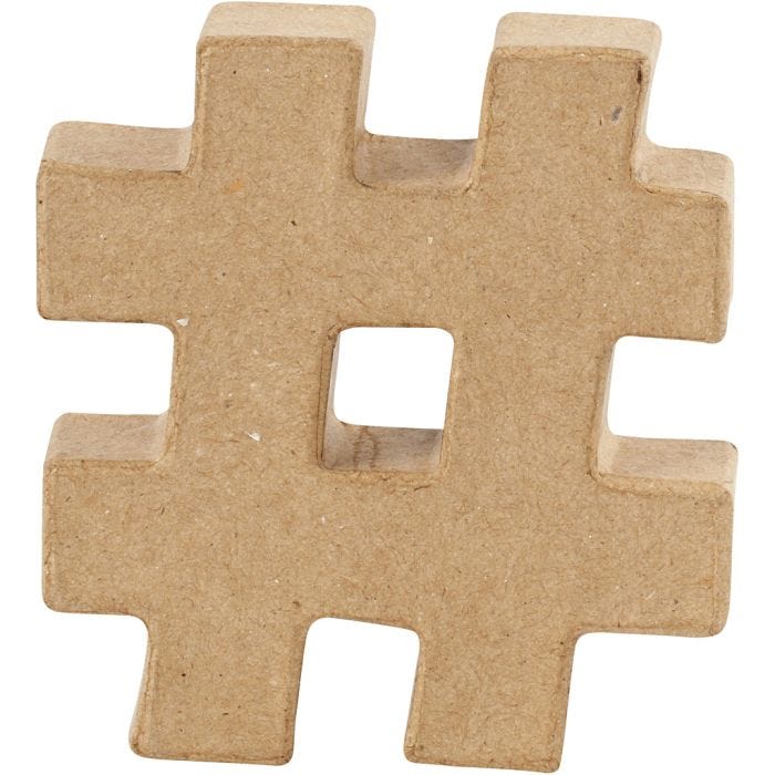 Signe, #, H : 10 cm, ép. 1,7 cm, 1 pièce
