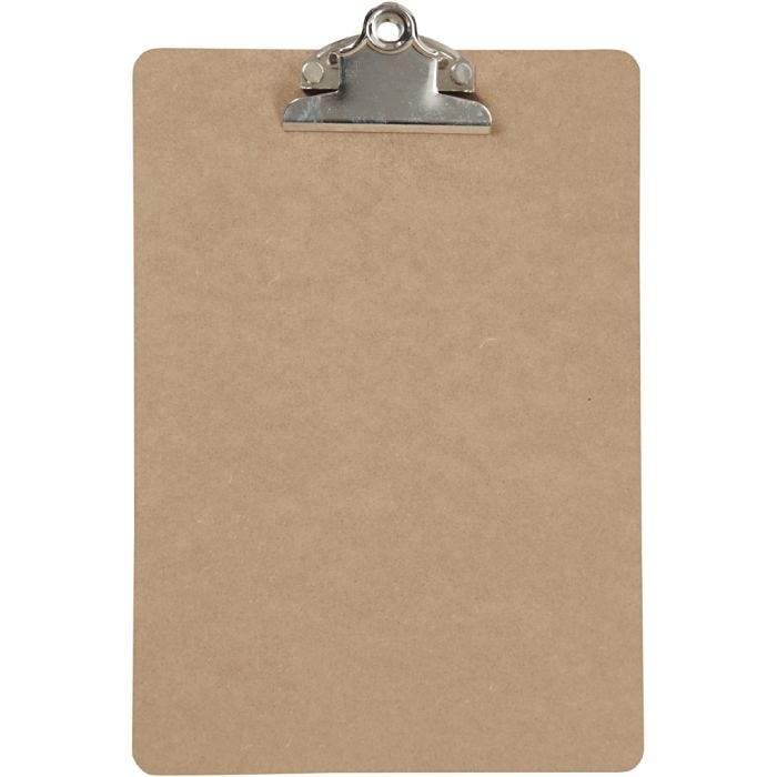 Plaque à pince pour dessin ou écriture, A5, dim. 19x27x0,3 cm, 1 pièce