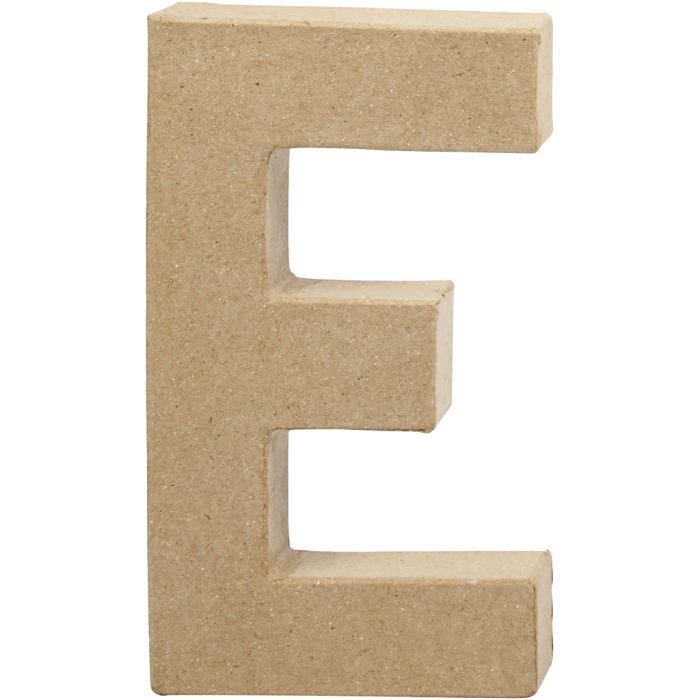 Lettre, E, H : 20,5 cm, L : 11,5 cm, ép. 2,5 cm, 1 pièce