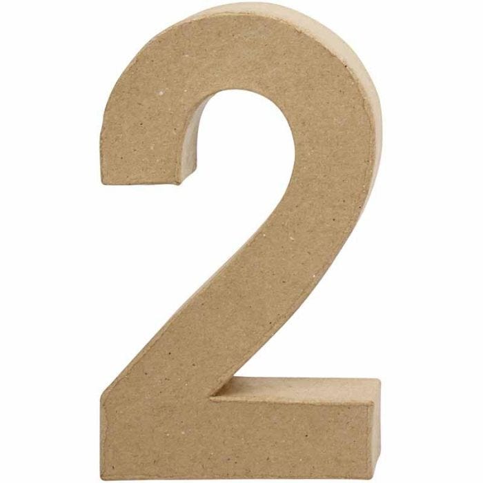 Chiffre, 2, H : 20,5 cm, L : 12 cm, ép. 2,5 cm, 1 pièce