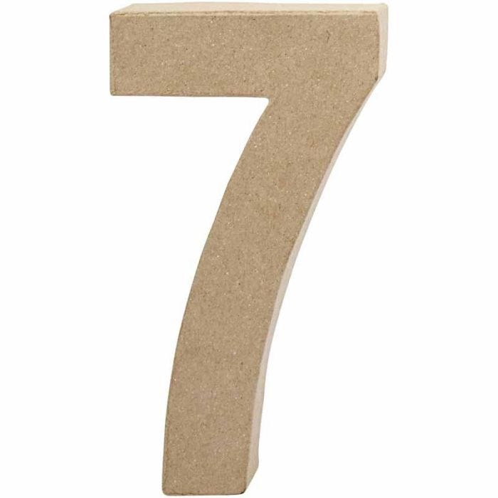 Chiffre, 7, H : 20,2 cm, L : 11 cm, ép. 2,5 cm, 1 pièce