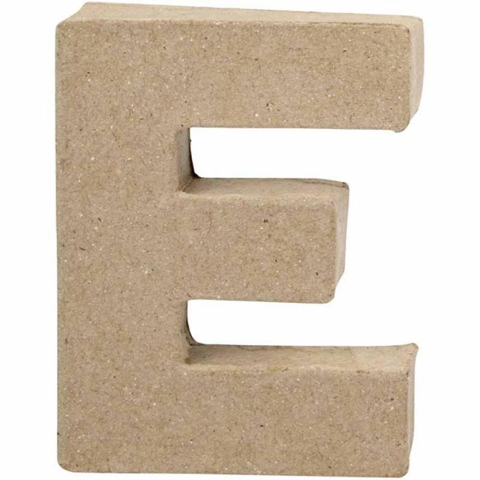 Lettre, E, H : 10 cm, L : 7,5 cm, ép. 1,7 cm, 1 pièce