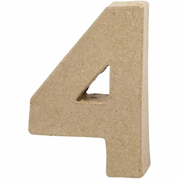 Chiffre, 4, H : 10 cm, L : 6,8 cm, ép. 1,7 cm, 1 pièce
