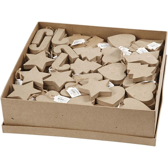 Décorations de Noël, H : 7-8 cm, 174 pièces/ 1 Pq.