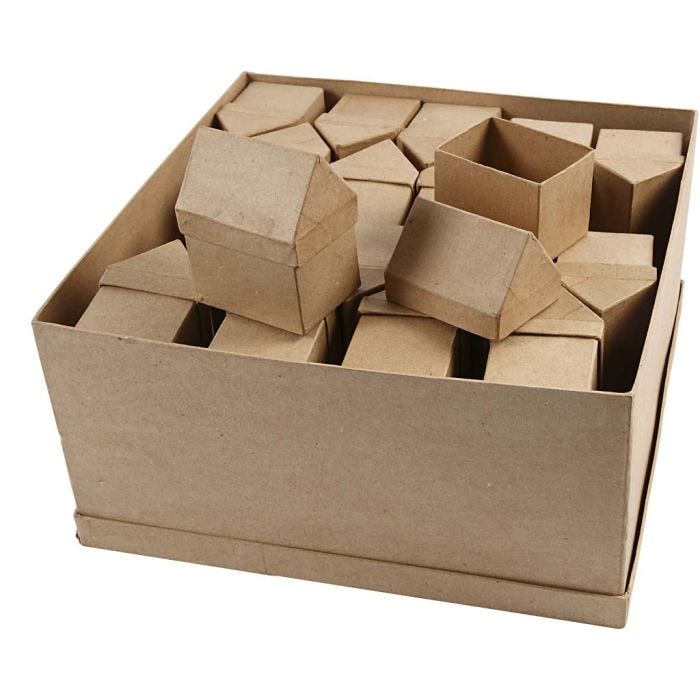 Boîtes maisons, H : 10,5 cm, dim. 6x8,5 cm, 40 pièces/ 1 Pq.