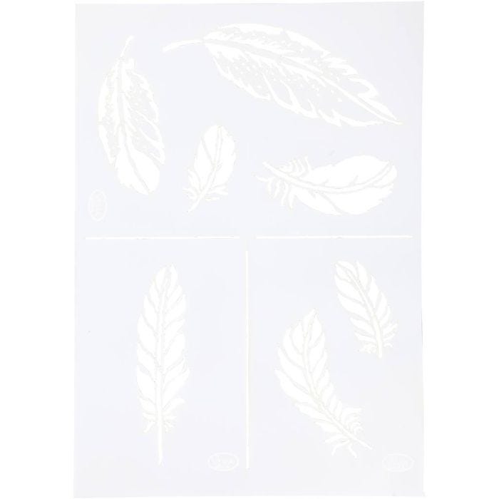 Pochoir, Plumes, A4, feuille 210x297 mm, 1 pièce