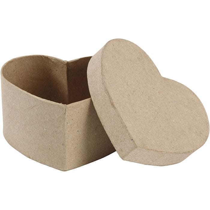 Boîte à décorer en papier mâché, H : 6 cm, dim. 11,5x11,5 cm, 1 pièce