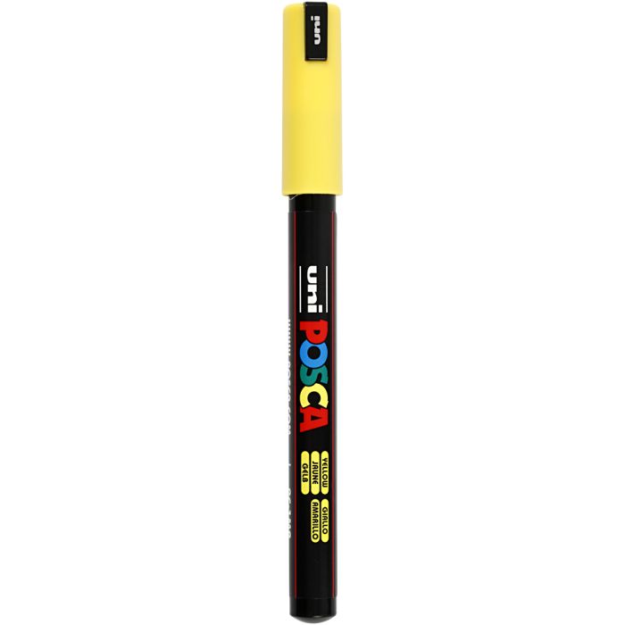 Feutre Posca, dim. PC-1MR, trait 0,7 mm, extra fin, jaune, 1 pièce