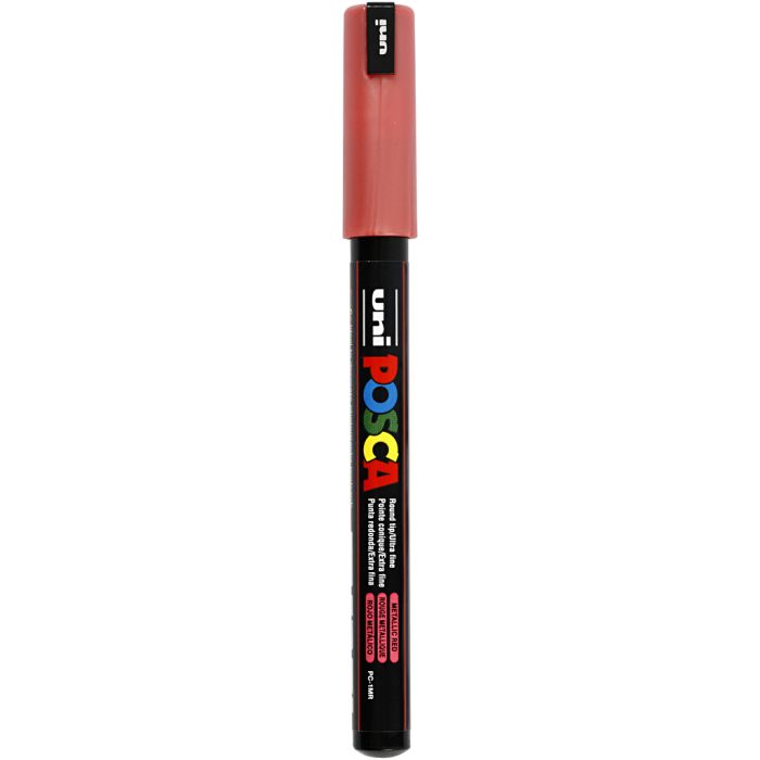Feutre Posca, dim. PC-1MR, trait 0,7 mm, extra fin, rouge métallique, 1 pièce