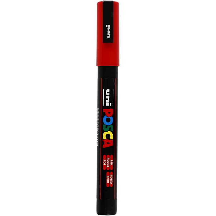 Feutre Posca, dim. PC-3M, trait 0,9-1,3 mm, fin, rouge, 1 pièce