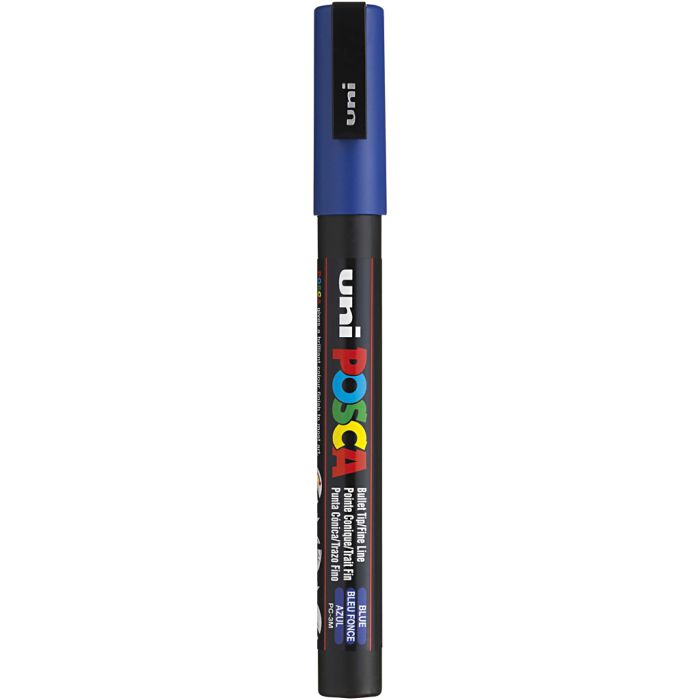 Feutre Posca, dim. PC-3M, trait 0,9-1,3 mm, fin, bleu, 1 pièce