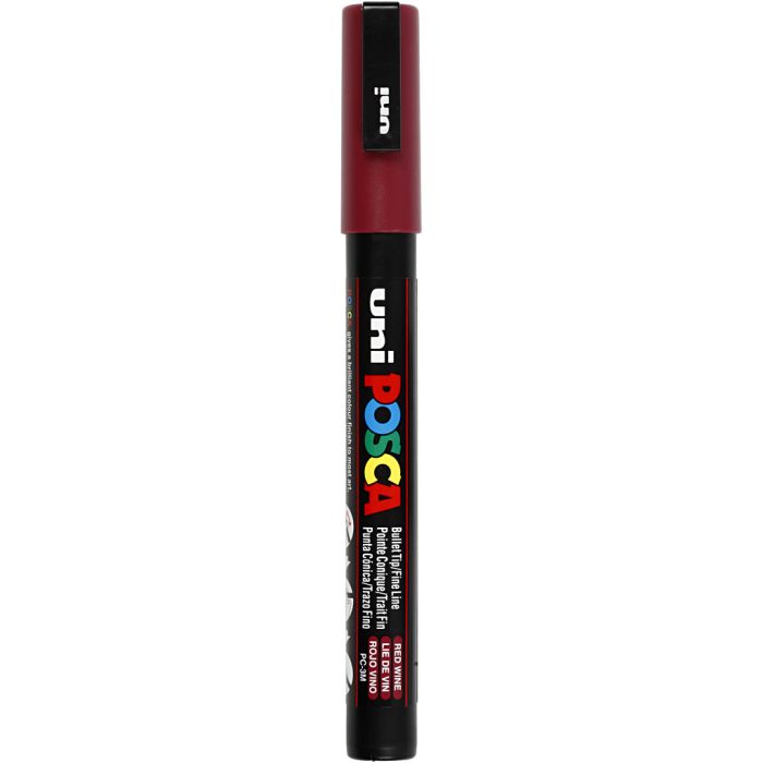 Feutre Posca, dim. PC-3M, trait 0,9-1,3 mm, fin, vin rouge, 1 pièce